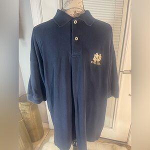 XL Vintage 90's Crable Sportswear Norte‎ Dame Foootball Polo Navy Embroidered